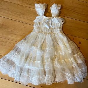 Lace  ivory Flower Girl Dress